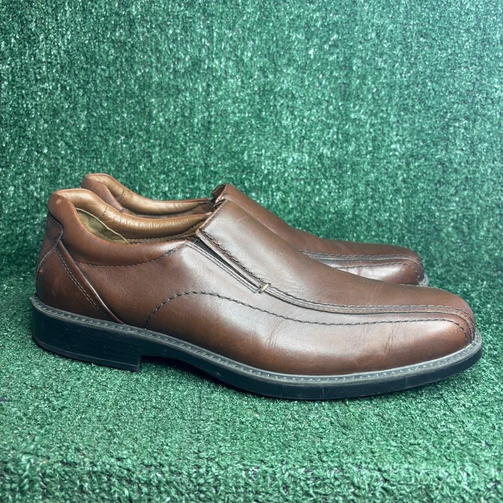 Johnston Murphy XC4 Waterproof Leather Bicycle Toe Slip On Loafer Brown Mens 12M